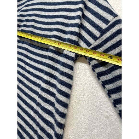 Simply Southern Womens L Sweater Top Gray Blue Striped Button Fleece Sweater - Picture 9 of 9